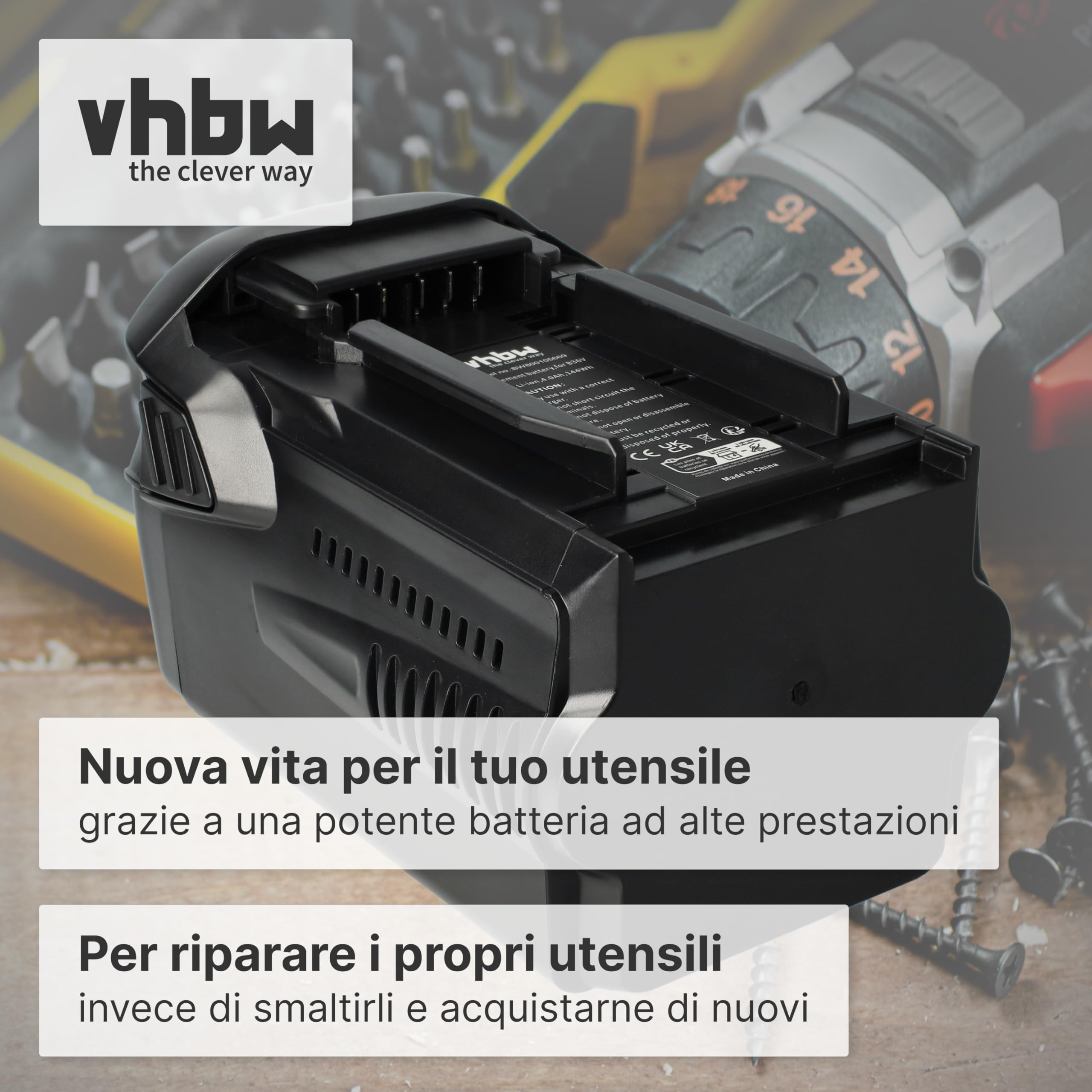 vhbw batteria compatibile con Hilti WSC 7.25-A36 utensile (4000 mAh, Li-Ion, 36 V)