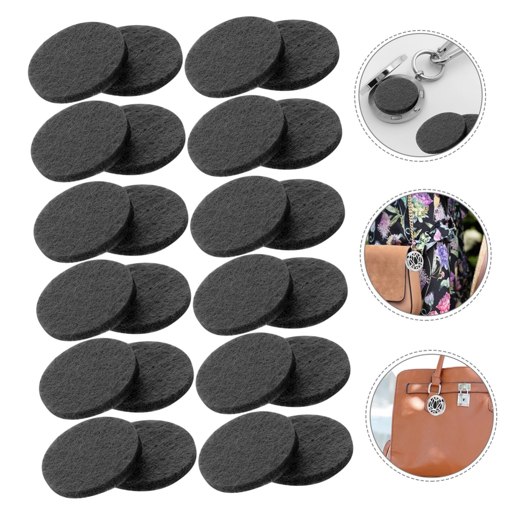 ARTIBETTER 100 Cuscinetti Di Ricambio In Cotone Per Collana Diffusore Di Oli Essenziali: Mini Assorbenti Bianchi - 3