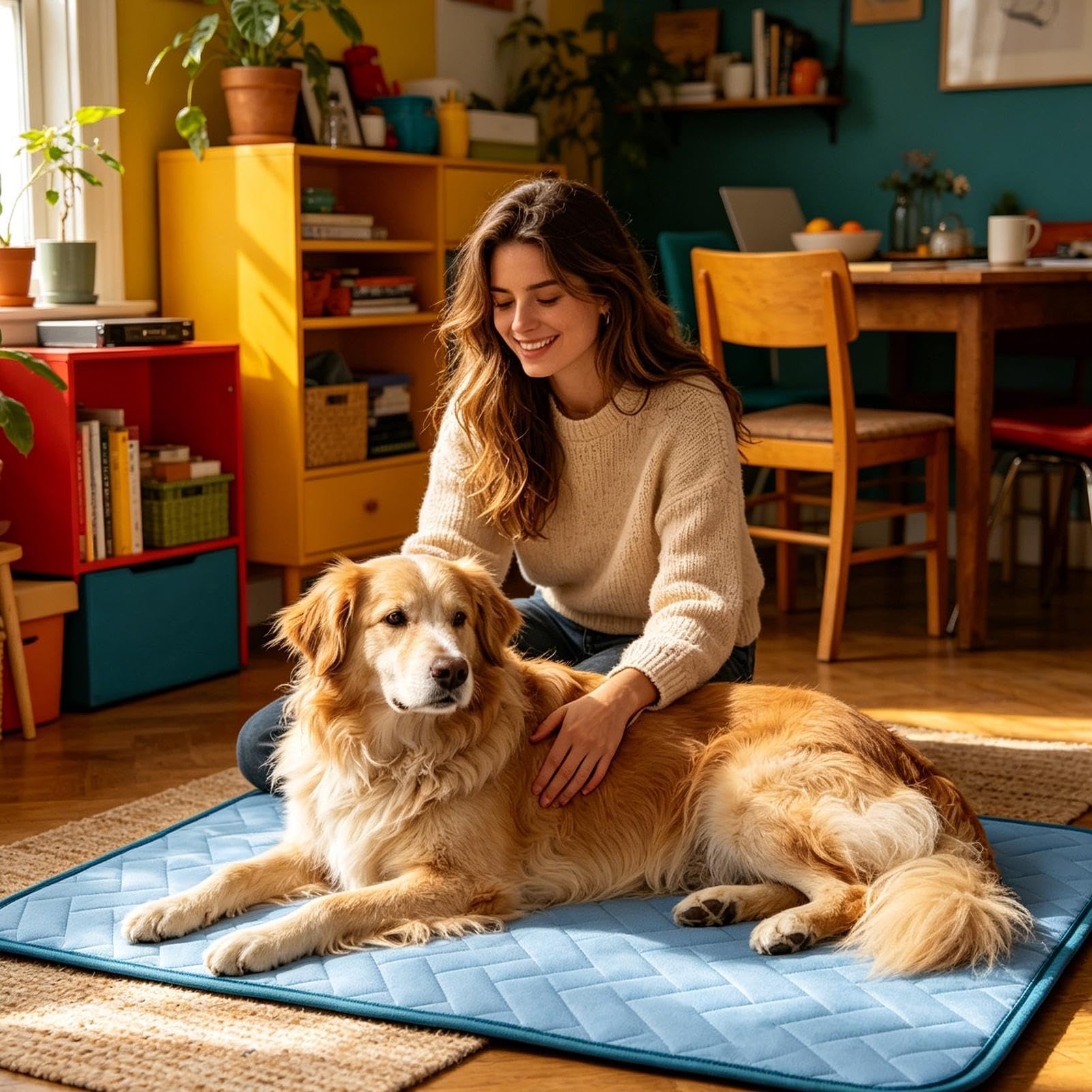 Kühlmatte für Katzen | Kältekissen | Faltbare Kühlmatte für Hunde und Katzen – für Balkon, Wohnung, Haus, Wohnzimmer, Sommer, Schlafzimmer, Innen, Outdoor