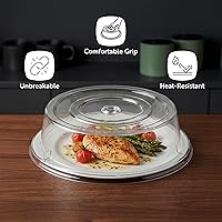 Vista 4 de Restaurantware Cater Tek - Tapa para Plato de Policarbonato de 10.2 Pulgadas, 1 Cubierta de Platos Irrompible - Lavable en Lavavajillas, Resiste