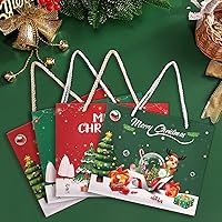 Vista 7 de Bolsas de regalo de Navidad JMANNI, bolsas de Navidad con tarjeta, 4 estilos de bolsas de Navidad para regalos y 4 tarjetas, bolsas de regalo