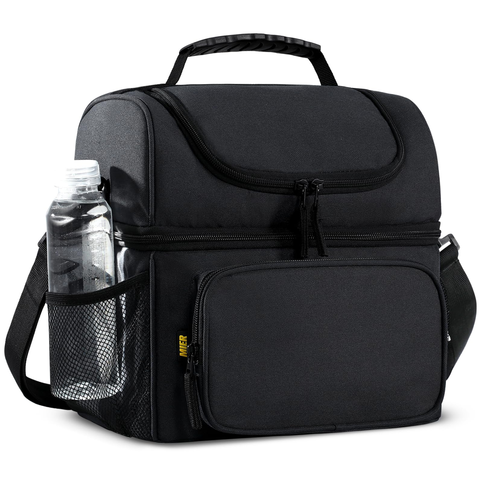 MIER Men's Insulated Lunch Box - Large Lunch Bag Cooler for Outdoor, Black