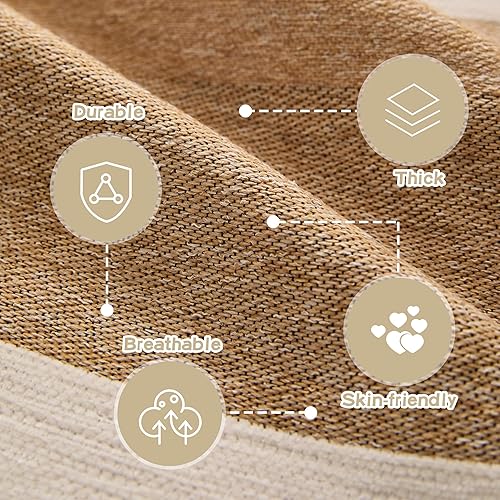 Miniatura 6 de MEETSKY Funda bohemia para sofá de 2 cojines, lavable para sofá modular, para perros, muebles de mascotas, protector de sofá para sala de estar, 91