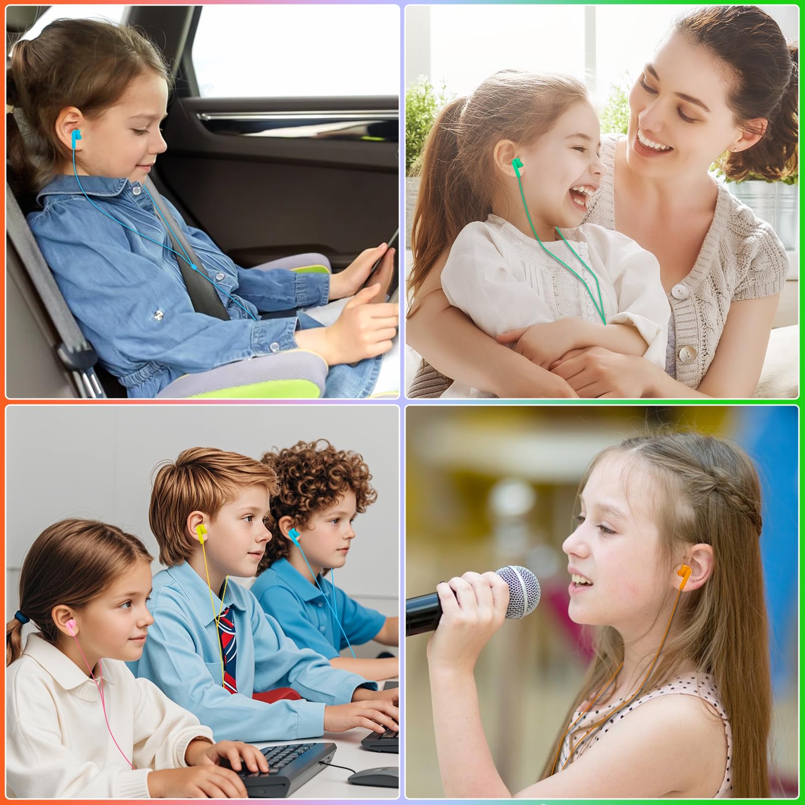 Classroom - Confezione da 200 auricolari per bambini, jack da 3,5 mm, cablati | Studenti in aula Bambini Bambini Regali Adulto All'ingrosso Auricolari