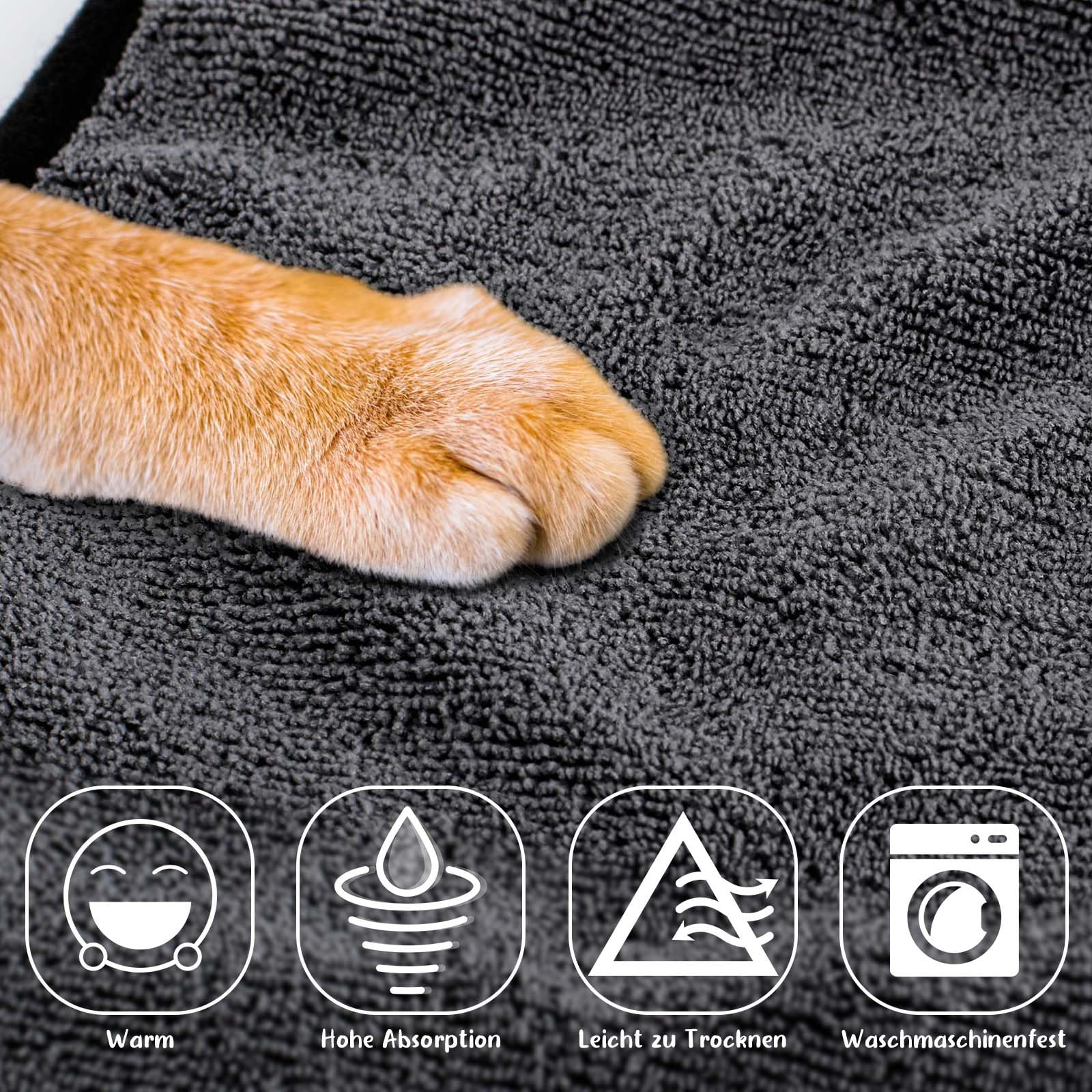 Accappatoio per cani in microfibra, accappatoio per cani di taglia media e piccola ad asciugatura rapida e banda retrattile regolabile taglia (XL)