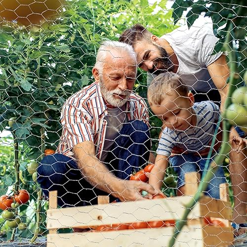Miniatura 8 de ROADPLUM Malla de alambre de pollo de 13.8 x 590 pulgadas, barrera de valla de jardín de hierro galvanizado a prueba de óxido para mascotas,