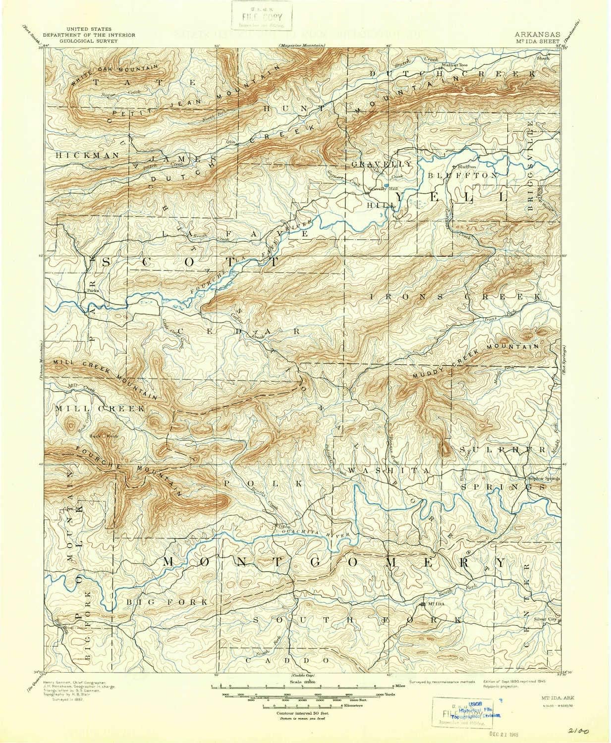 Amazon.com : YellowMaps Mt Ida AR topo map, 1:125000 Scale, 30 X 30 ...