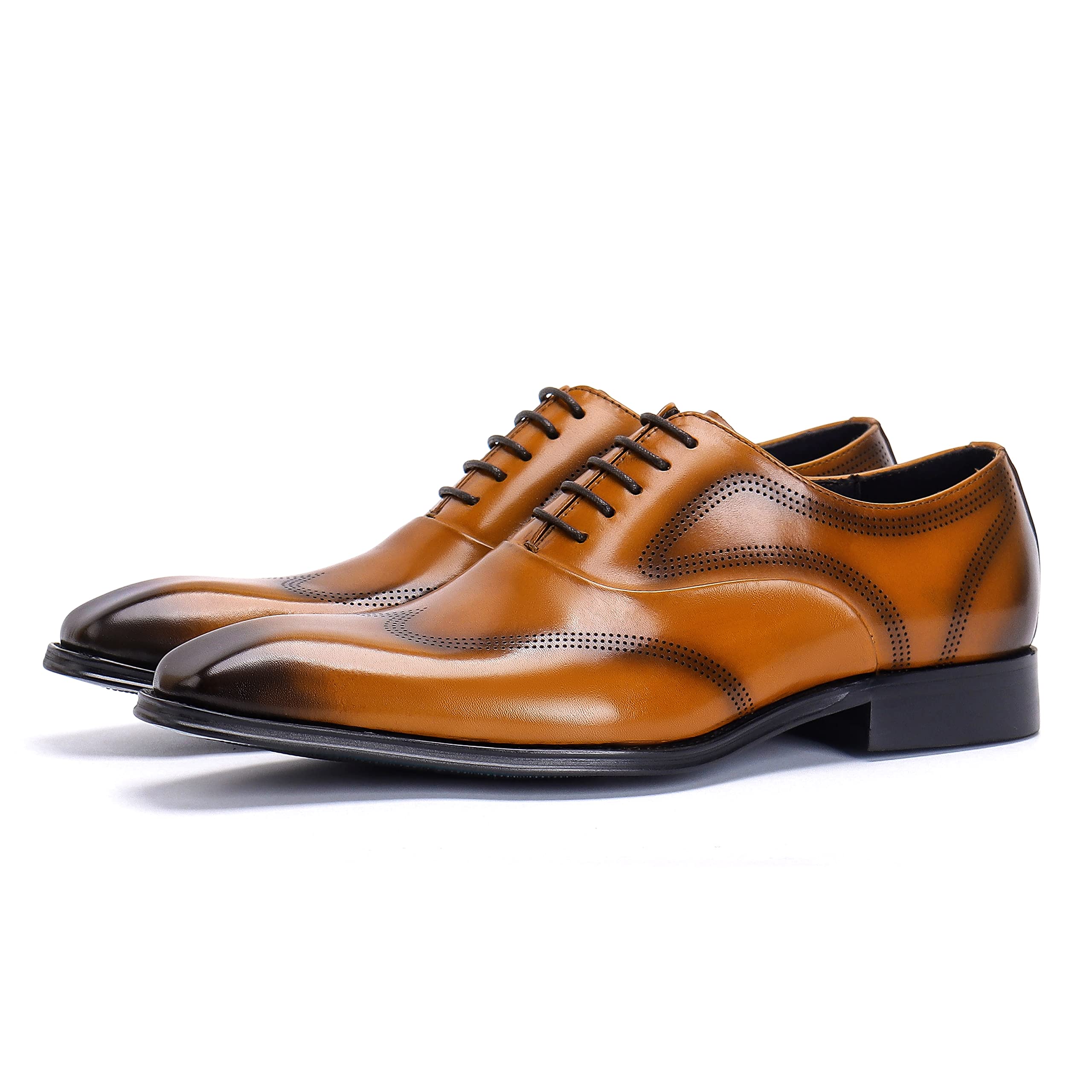 Oxfords Casual Affari da Uomo Brogues Eleganti Formali Lavoro Scarpe Basse Stringate in Vera Pelle
