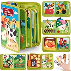 hahaland Busy Book for Toddlers 1-3 - Montessori Toys Busy Board for 1 Year Old Boy Gifts Girl Toys Educational Learning Quiet Activity Books Travel Toy One Year Old Birthday Christmas Toddler Gifts
