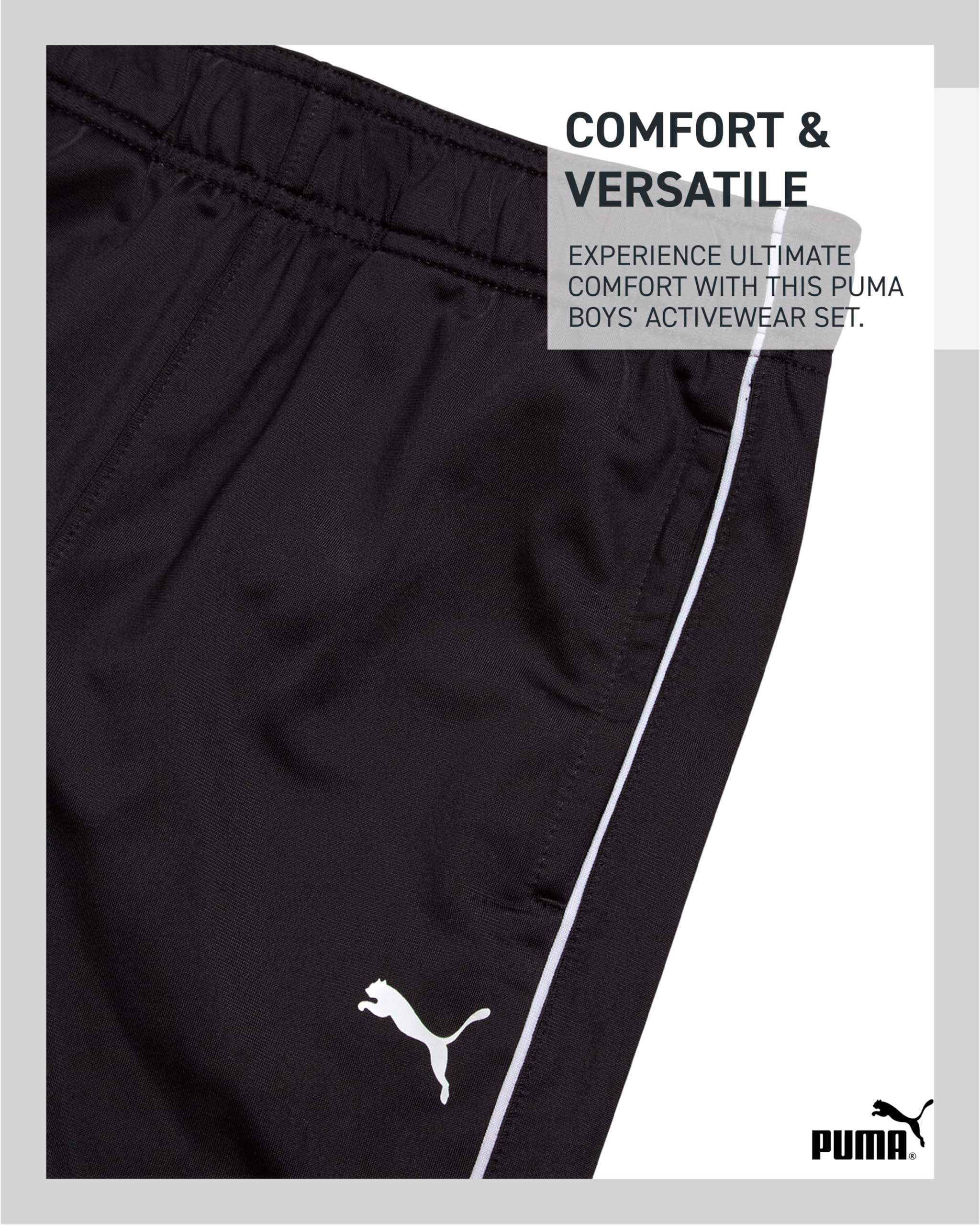 PUMA Set di 2 pantaloni da ragazzo, giacca sportiva con cerniera, felpa e pantaloni da jogging attivi, set sportivo per ragazzi (8-16)