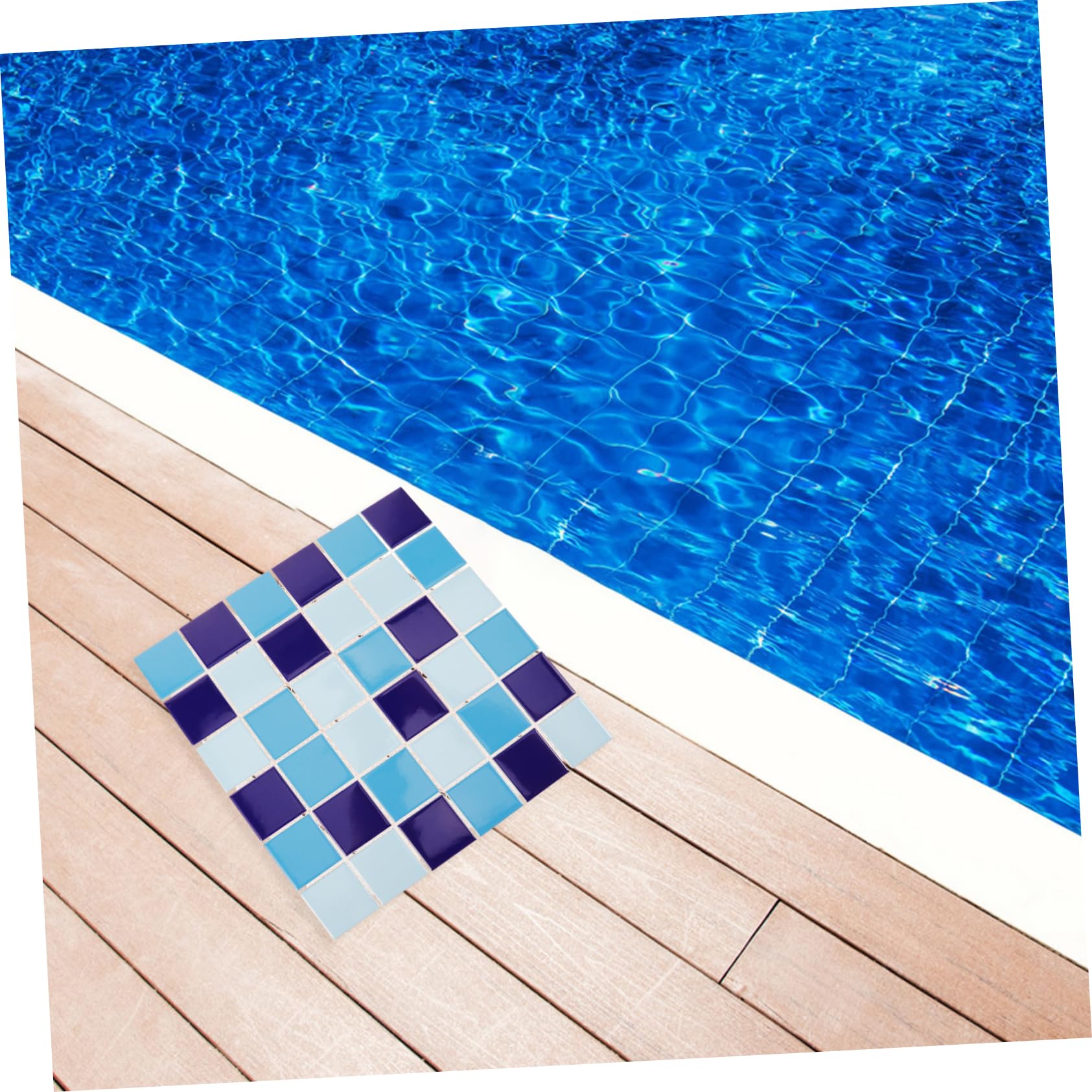 Cabilock Azulejos De Cerámica Azul Brillante 48x48 Cm, Baldosas Cuadradas Esmaltadas para Piscinas y Estanques, Resistentes y Lisos, para Decoración DIY y Revestimiento Profesional