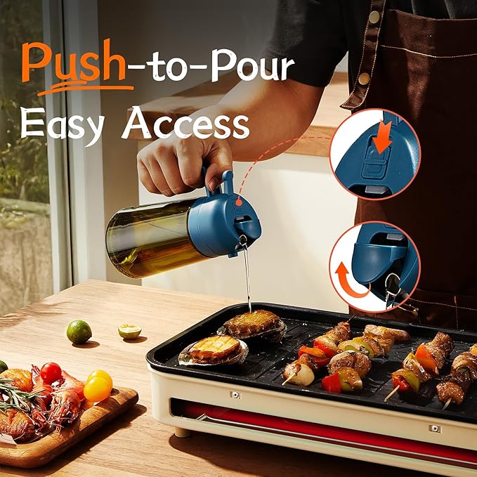 Enhance your culinary experience with our innovative oil spray bottle, designed to keep your olive oil fresh and flavorful. Featuring a unique light-blocking construction, this cooking essential helps protect the oil from spoilage, ensuring you enjoy the highest quality flavor in your dishes. Whether you're a professional chef or a home cook, maintaining the freshness of your ingredients is crucial, and this product is ideal for preserving the quality of your cuisine.