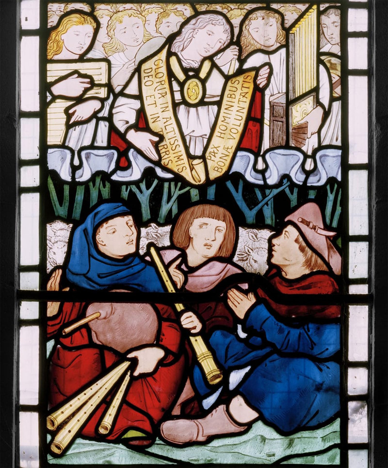 ARTXLXXBN Famous Prints Artwork Pictures Poster Painting Art Annunciation to the Shepherds East Window Predella by Edward Burne Jones Artwork Landscape Pictures for Home Decor 60x90cm
