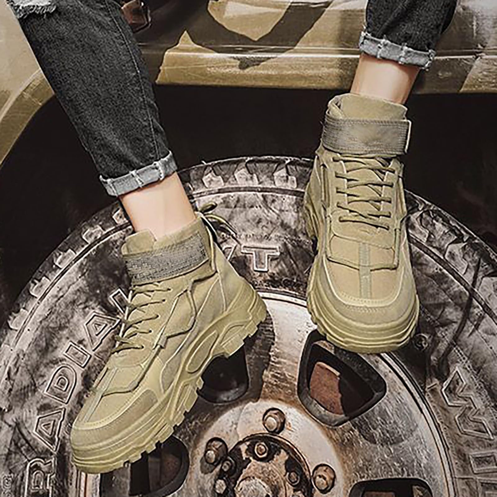 Botas cortas para hombre al aire libre zapatos de senderismo antideslizantes zapatos de trekking impermeables zapatos de montaña zapatos de ocio deporte botines transpirables zapatillas altas