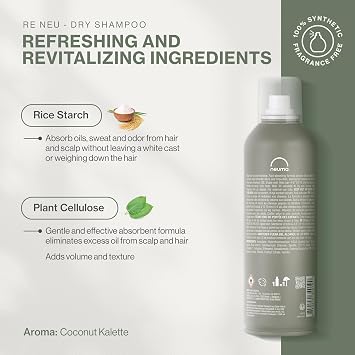 Neuma Re Neu Dry Shampoo 6 Fl. Oz. Talc-Free, Fast-Absorbing Volumizing Dry Shampoo, Coconut Kalette Scent