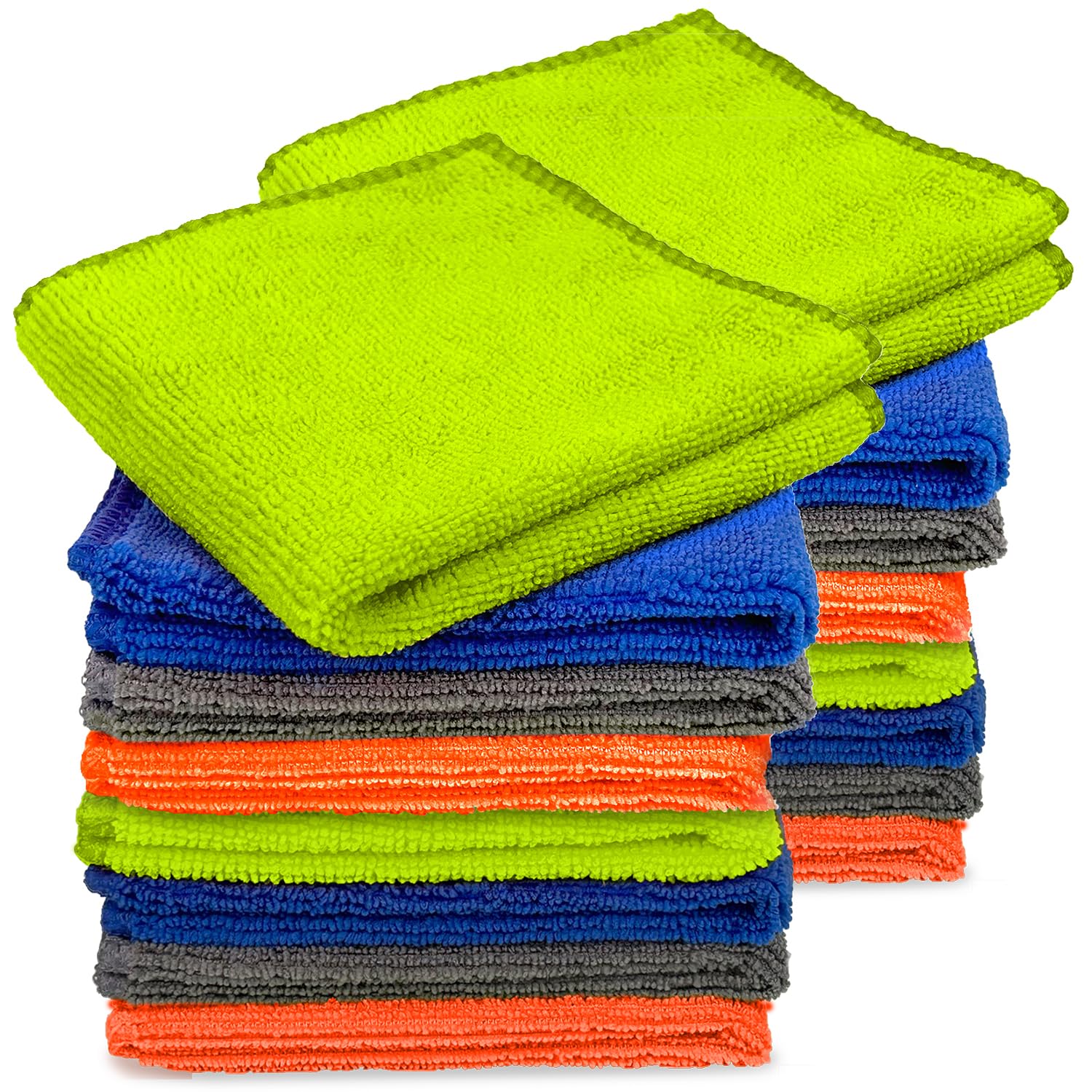 Tukzer Microfiber Cloth - 16 pcs 25X25 cms 280 GSM Cleaning Kit Cloth for Laptop, Monitor, Camera Lens, Binoculars, TV P