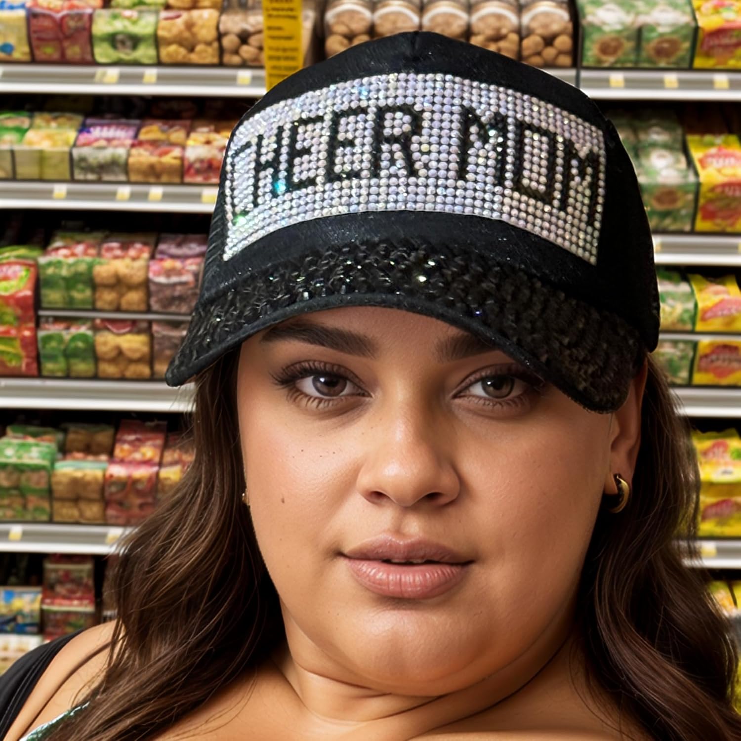 Popfizzy Cheer Mom Trucker Hat, Bling Accessories, Era Gifts, Adjustable