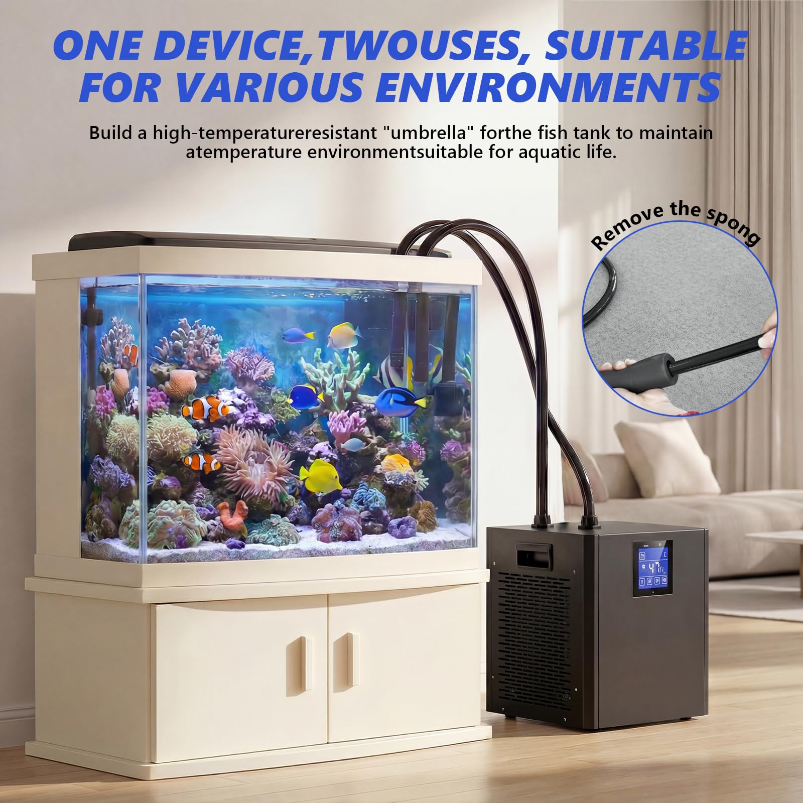 Refrigeratore d'acqua per vasche da bagno di ghiaccio,300L ice bath chiller Refrigeratore d'Acqua a Bagno di Ghiaccio da 1/3 di Cavallo, 39-122°F telecomando per il relax domestico e la fisioterapia