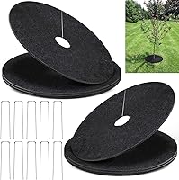 SYWHXY 8-Pack 16.5" Degradable Tree Mulch Rings - Reusable Weed Barrier Mats with Stakes for Root Protection & Weed Control