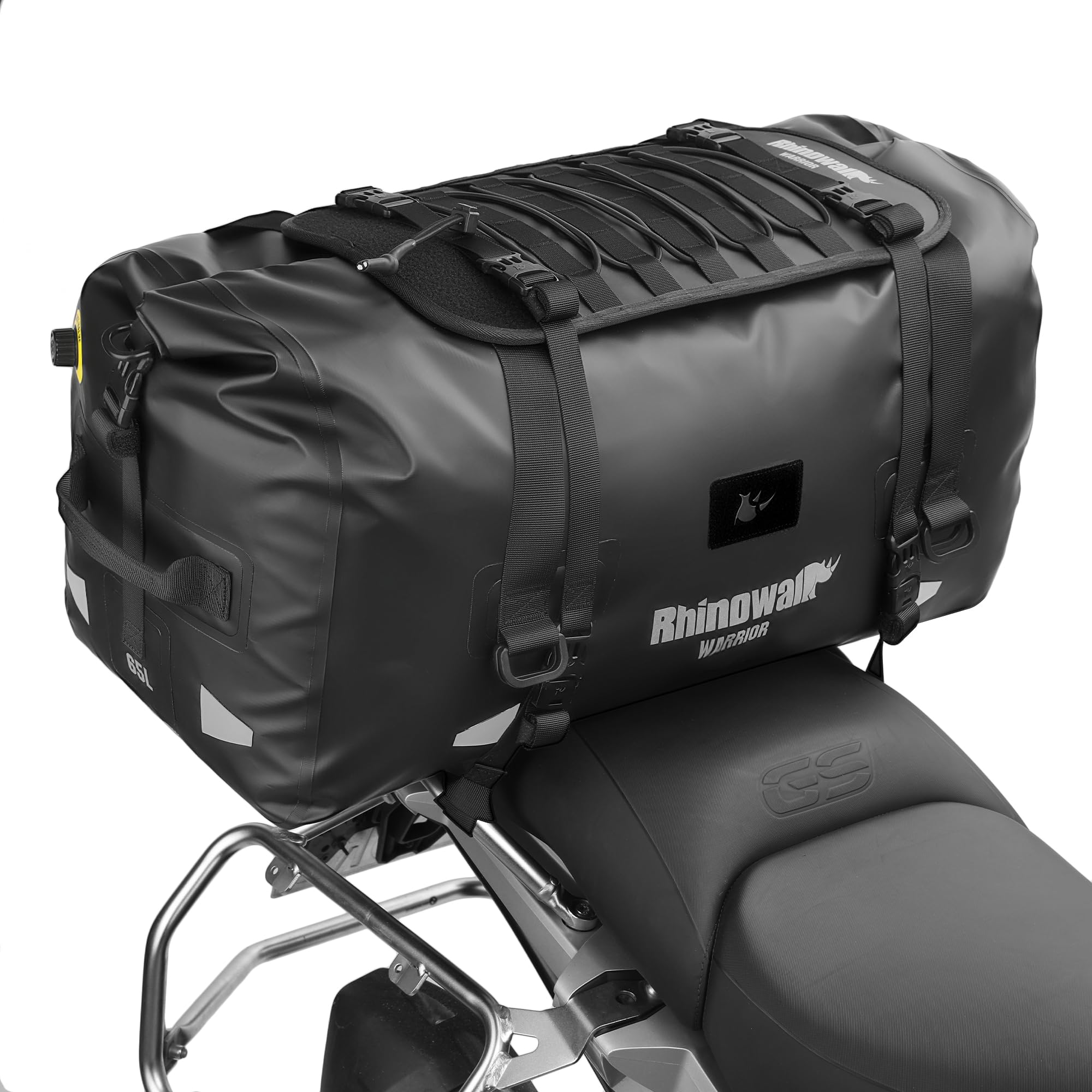 Rhinowalk Borsa da sella per moto 65L impermeabile con espansione MOLLE
