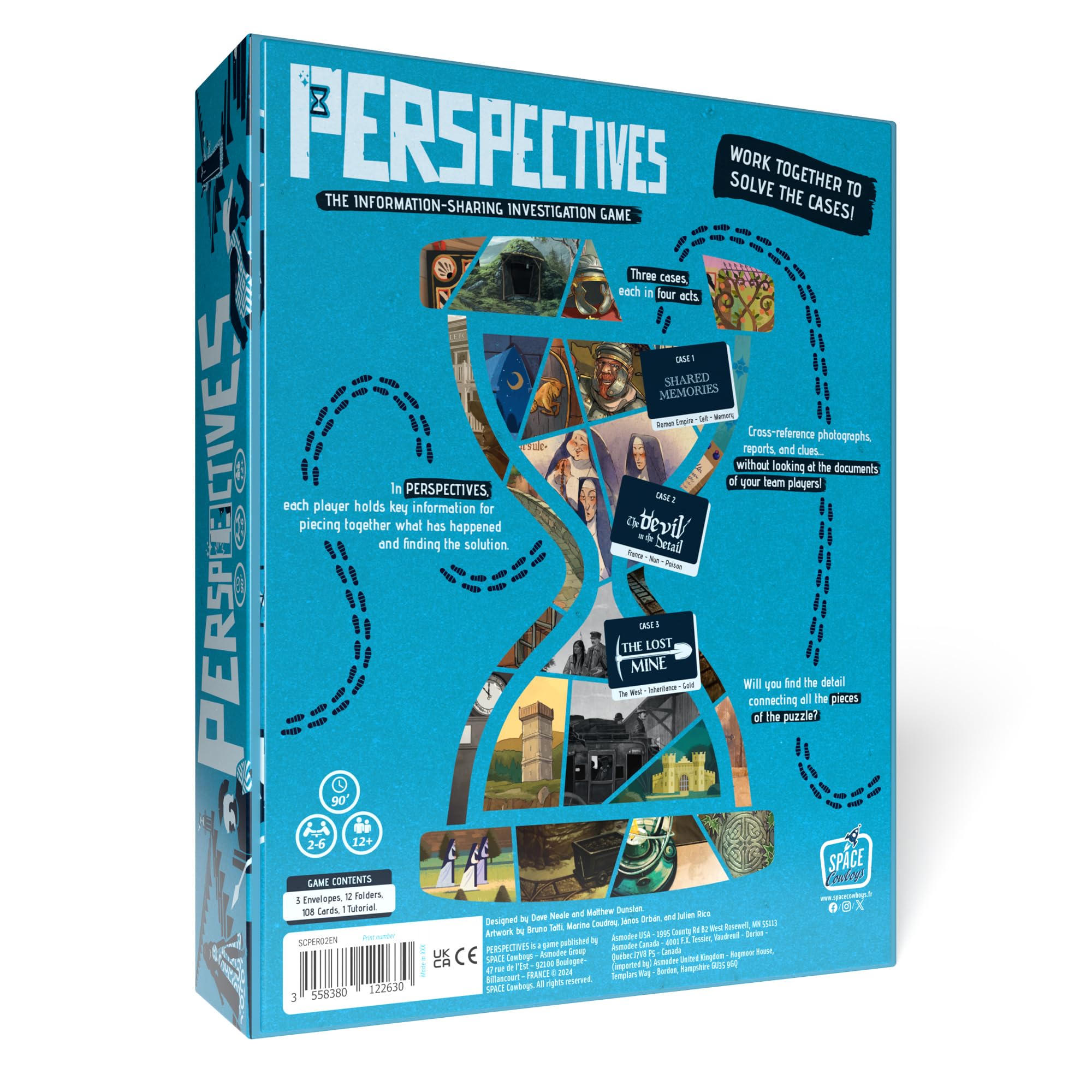 Prospettive (Blue Box) - Gioco di mistero, gioco di narrazione cooperativa, gioco investigativo collaborativo per bambini e adulti, età 12+, 2-6 giocatori, 90 minuti di gioco, realizzato da Space