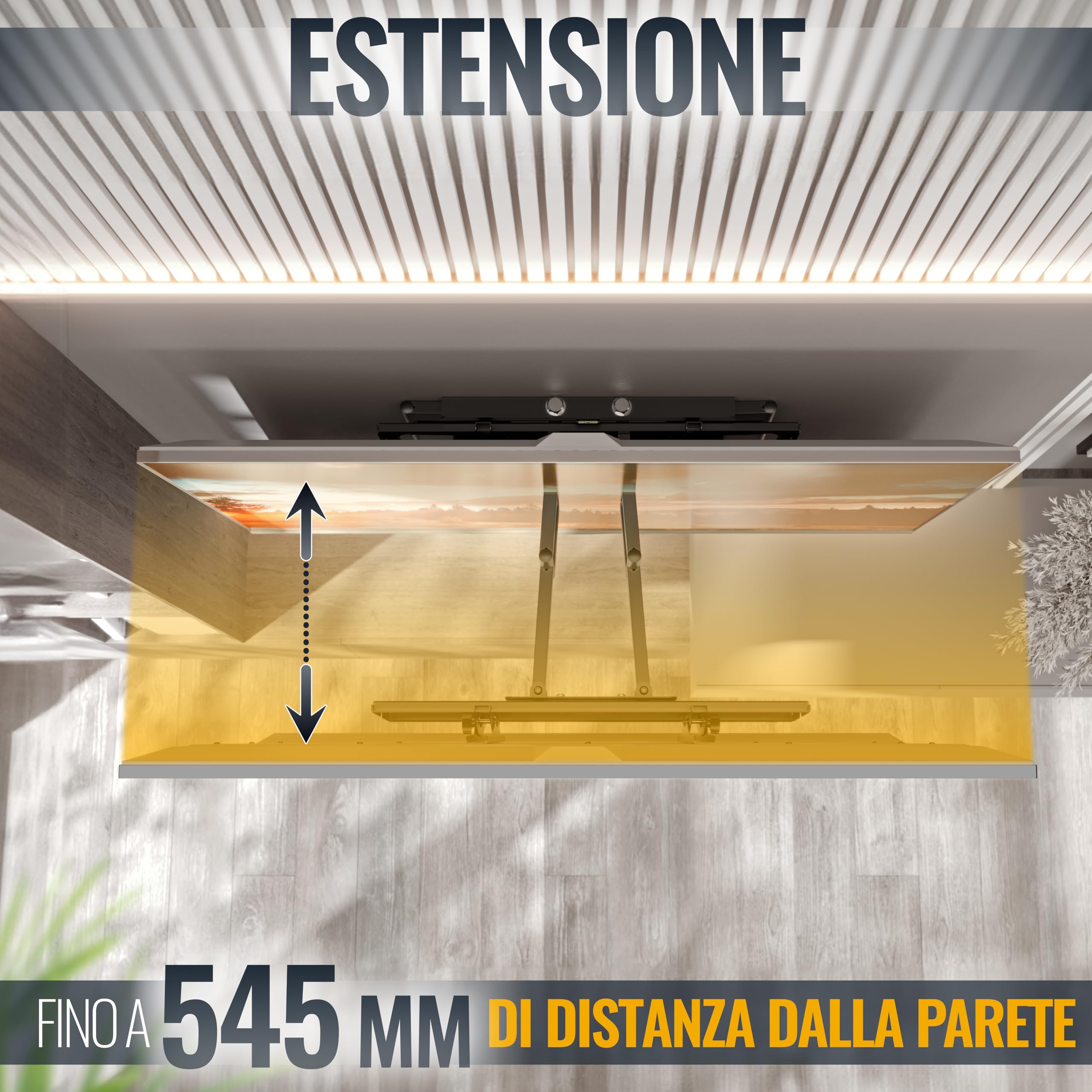 RICOO R06 Supporto TV da parete Staffa TV 40-85 pollici per 40 75 85 pollici orientabile inclinabile fino a 95 kg max VESA 600x400