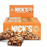NICK'S Peanut Chocolate Snack Bar, Keto Nut Snack for Sports, Hiking & Outdoor Activities, 1G sugar, 3G net carbs, healthy snack, (pack of 12) Peanut Chocolate 12 Count (Pack of 1)