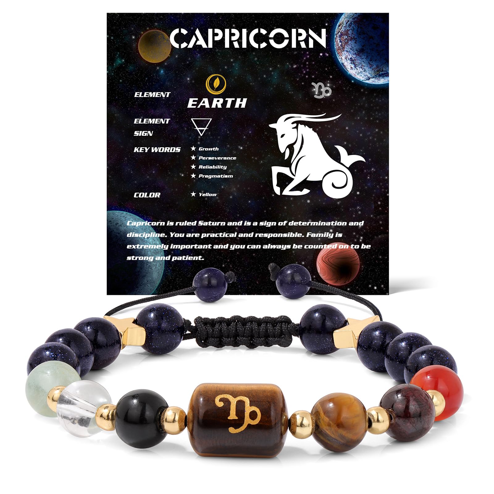 GolbalJew Zodiac Bracelets for Women 12 Constellations Healing Crystal Stone Beads Bracelet Birthday Zodiac Gifts Horoscope Spiritual Bracelet