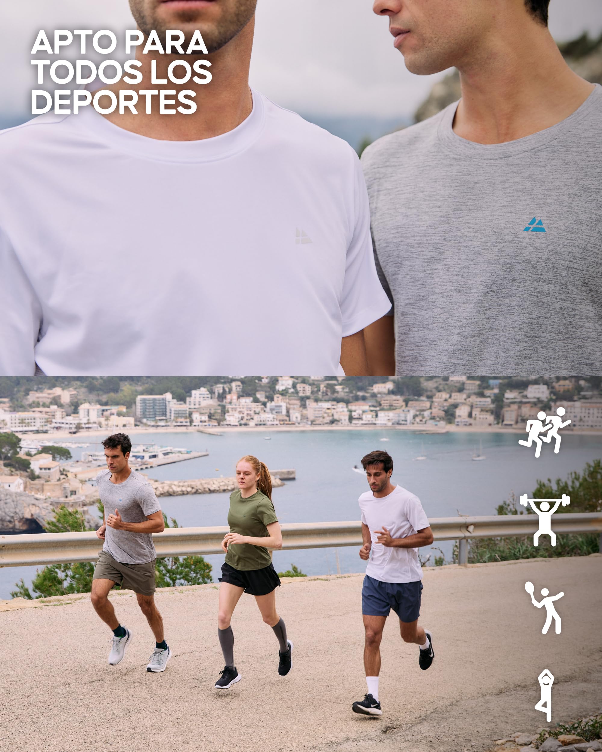 DANISH ENDURANCE Camiseta Deportiva Hombre Manga Corta, 1 y 2 Pack
