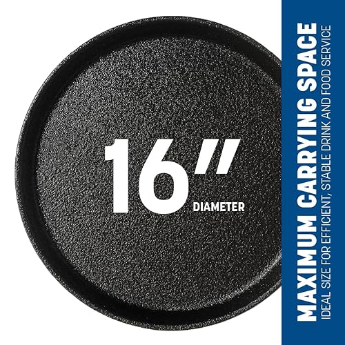Miniatura 4 de Carlisle FoodService Products CFS 1600GR2004 Griptite - Bandeja redonda para servir, 16 pulgadas, color negro (paquete de 12)
