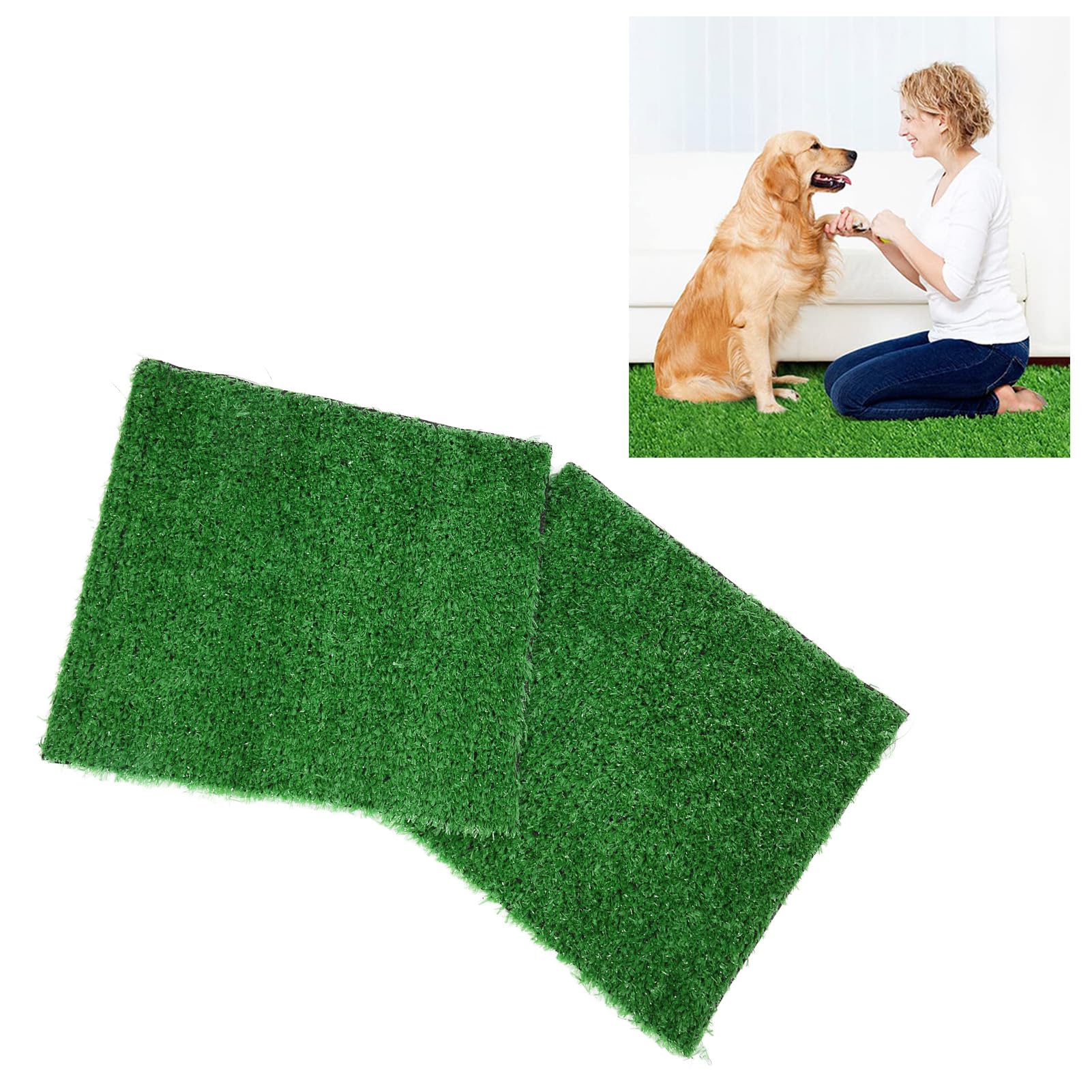Atmungsaktive Hundetöpfchen-Grasmatte – 2er-Pack Haustier-Trainingsunterlage für den Innen- und Außenbereich, Ideal für das Training Im Welpenhaus, Leicht zu Reinigen und