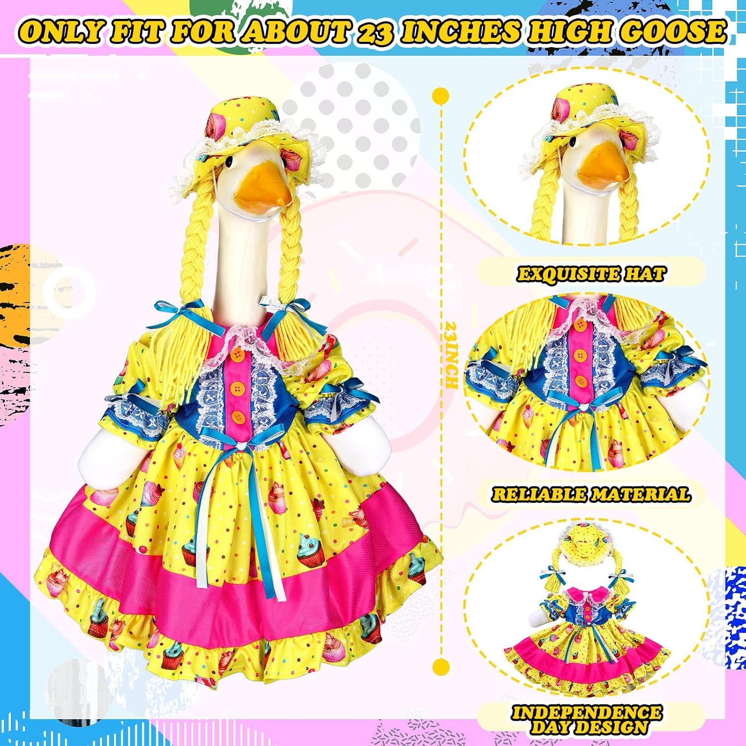 Suzile Birthday Porch Goose Outfit Summer Back to School Goose Costume image 2