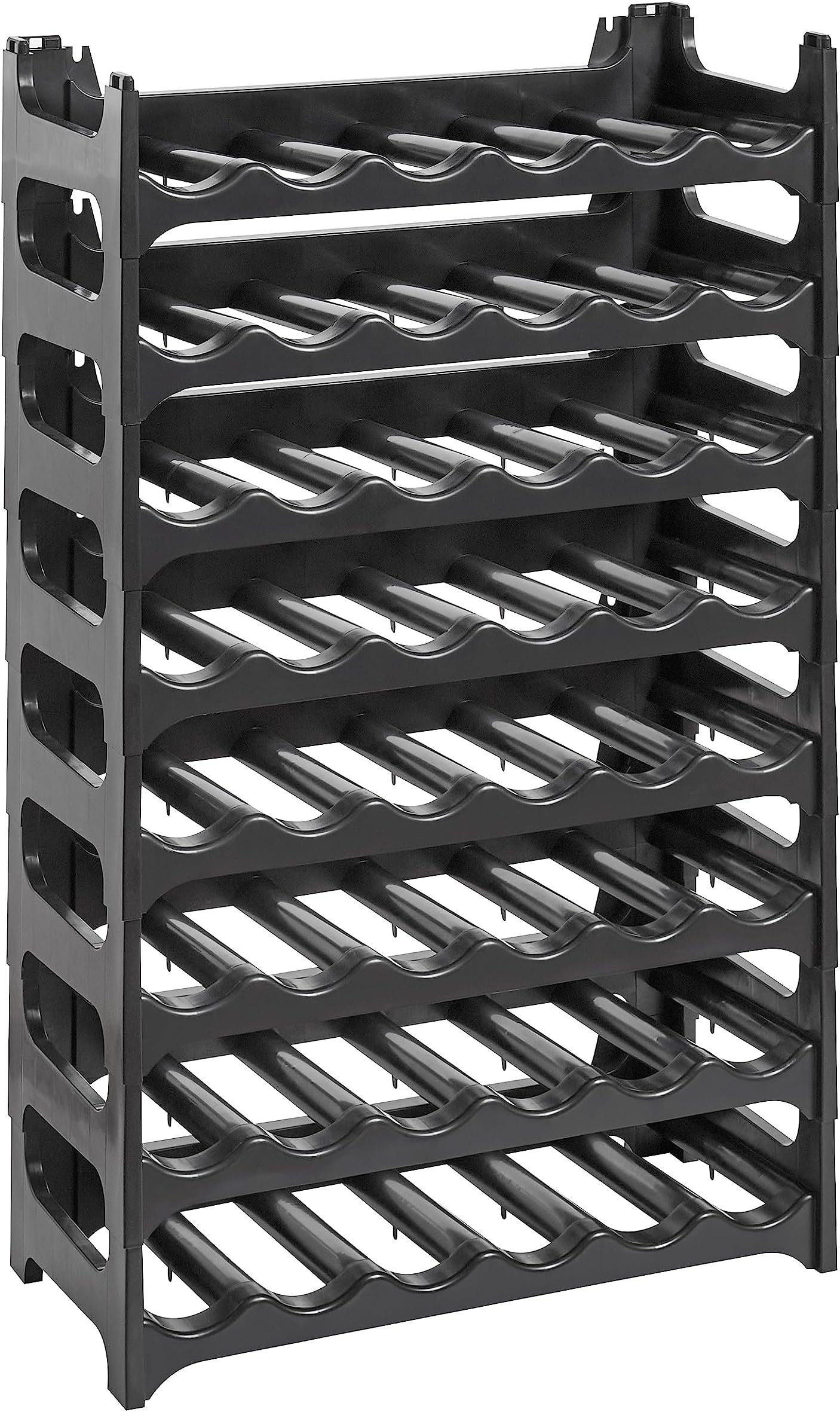 Grizzly bottle rack - modular, stackable design for 48 bottles, black ...