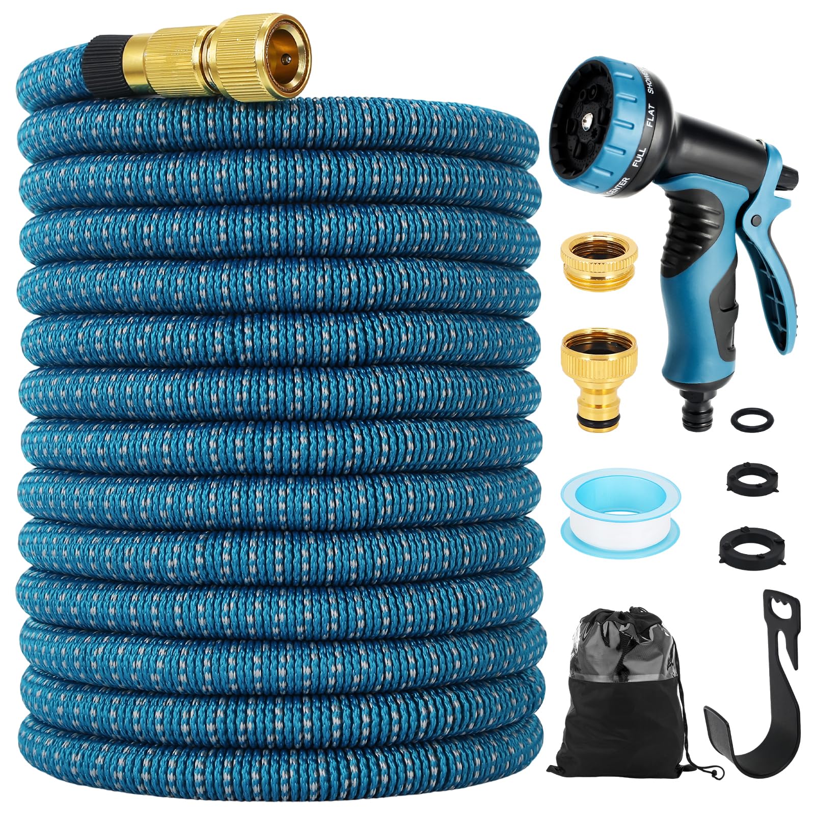Flexible Expandable Garden Hose with 10 Function Spray Nozzle 75FT 1pc