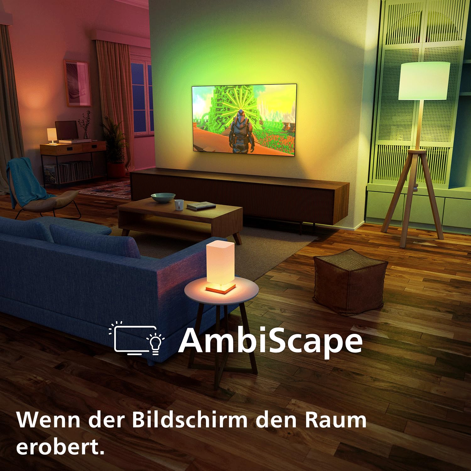 PHILIPS Ambilight TV 65PQS8501/12 65 Zoll Ambilight 4K QLED Smart-TV | Pixel Precise Ultra HD, Titan OS, Dolby Atmos Sound