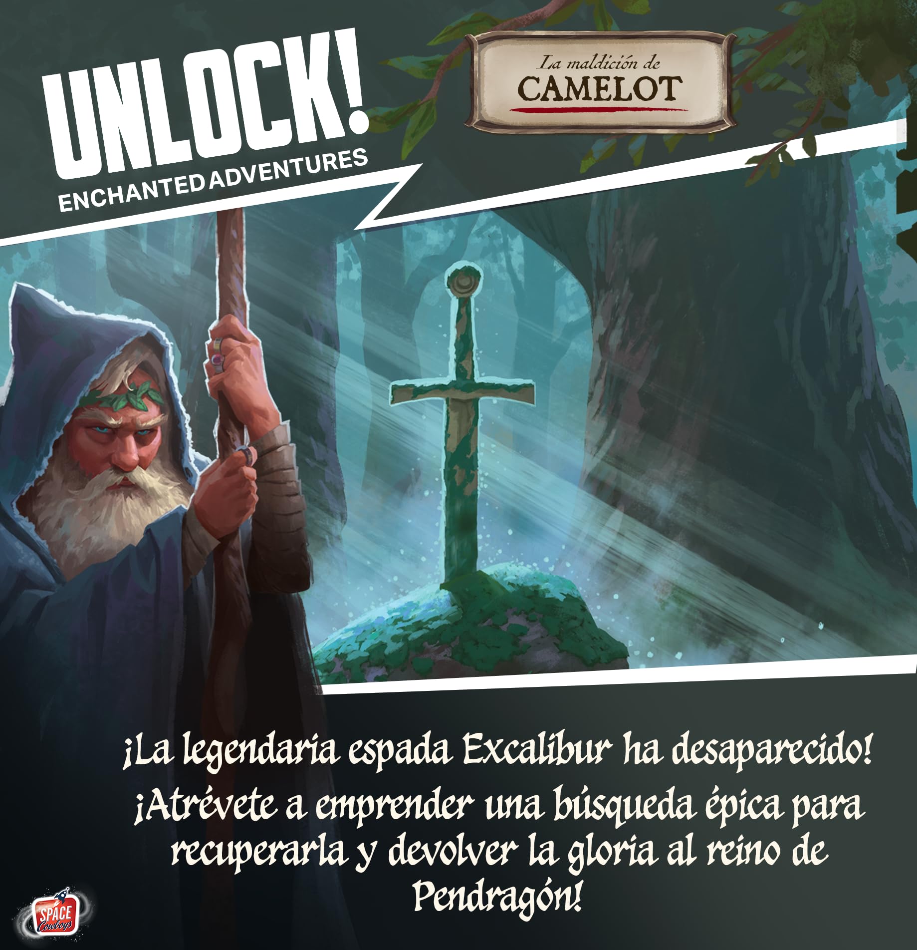 Asmodee Unlock! Enchanted Adventures Gra planszowa od 10 lat, dla 1 do 6 graczy, 60 minut na grę, hiszpańska