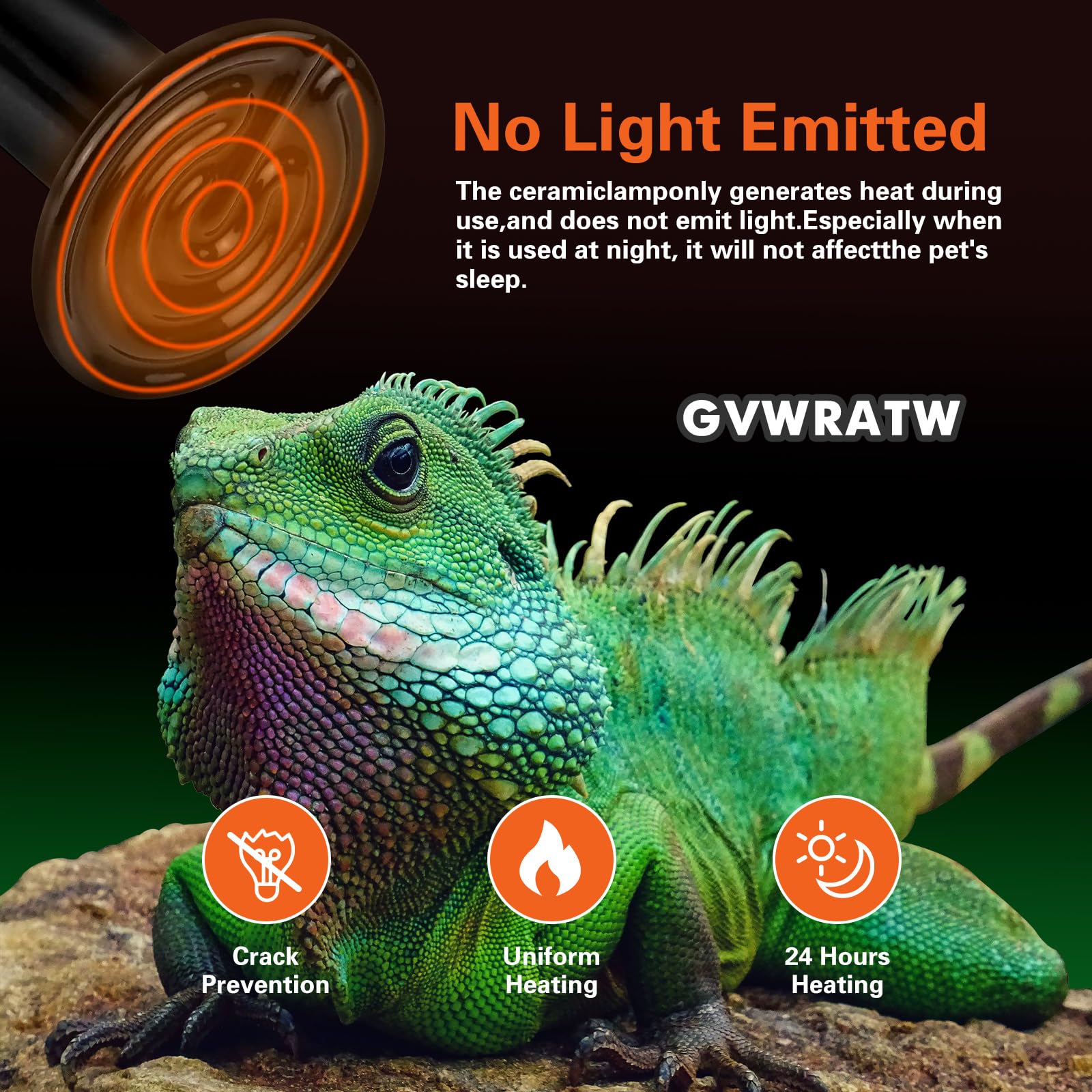 GVWRATW 0.25 inch(75mm) Ceramic Heat Emitter Bulb 2 Pack for Reptiles – No Light Infrared Heat Lamp for Lizards, Snakes, Bearded Dragons – Safe Nighttime Heating for Terrariums & Outdoor Pet Brooders - image 6