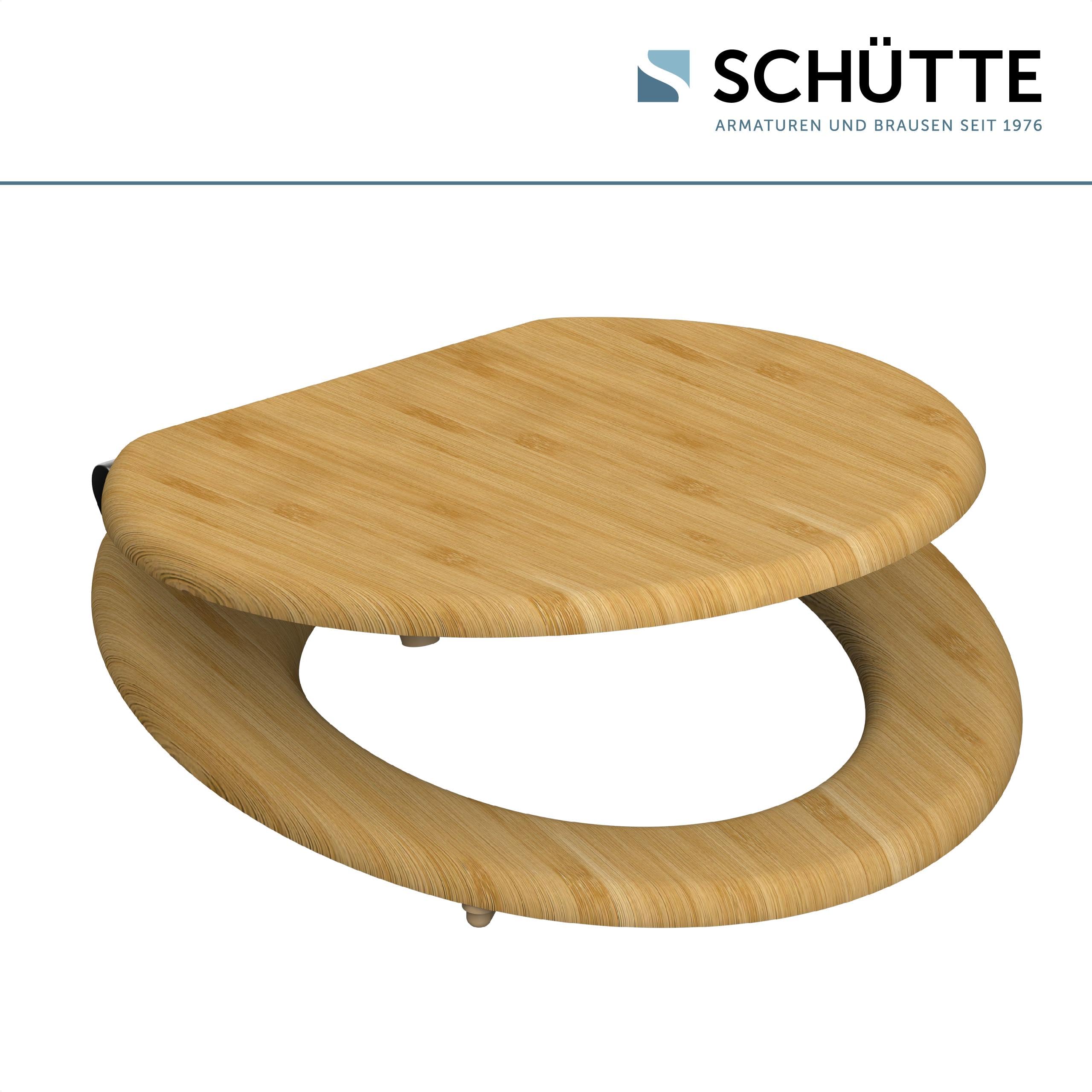 Schütte Deska sedesowa BAMBOO wolnoopadająca, masywna bambusowa deska sedesowa, trwała deska sedesowa z drewna bambusowego, maksymalne obciążenie 150 kg