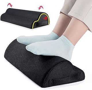 Reposapiés Ajustable, Funda Desmontable y Lavable Taburetes Antideslizantes, Almohada Pies Espuma De Memoria Reposapiés para Relajarse Reducción del Dolor para Oficina, Hogar, Viaje