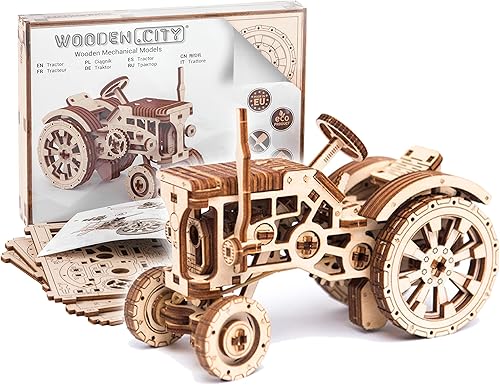 WOODEN.CITY Kit de rompecabezas de madera 3D Tractor - Modelo mecánico de tractor agrícola para adultos y adolescentes, kit de bricolaje de 148