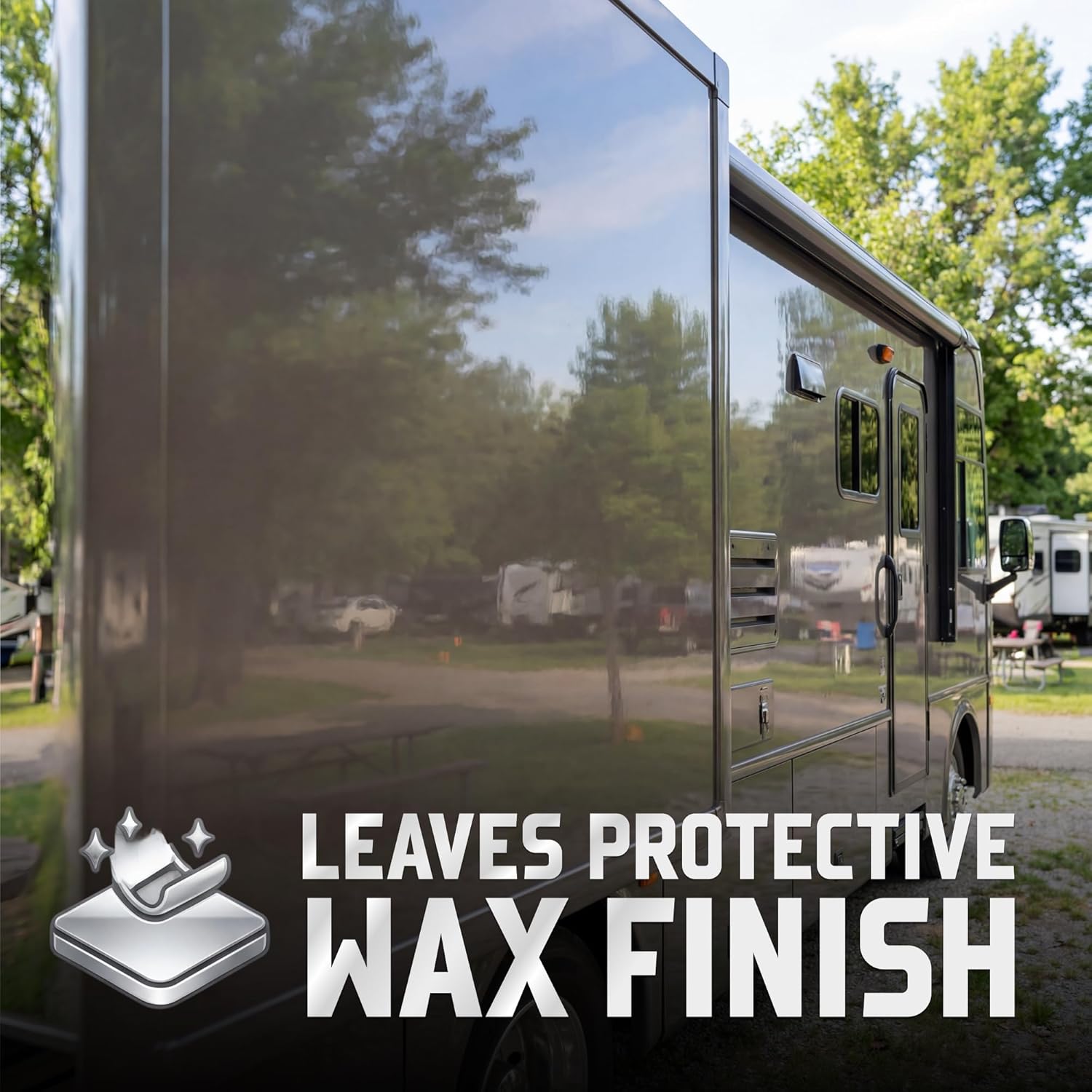 Wash & Wax RV Cleaner, 2-in-1 Exterior RV Wash Soap, Waterless or Traditional Wash, Removes Road Film, Dirt & Bugs, Adds Protective Shine, Safe for Fiberglass and Painted Surfaces, 20 Fl Oz