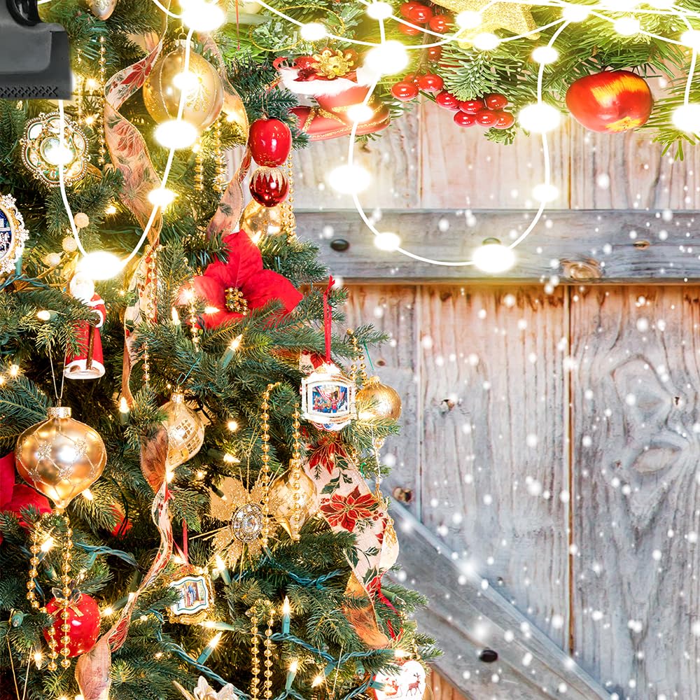Weihnachts Fotohintergrund Vinyl – Rustikale Scheune Mit Holztür, Baum & Schnee (240x180 Cm) Für Studio, Familie & Feiern