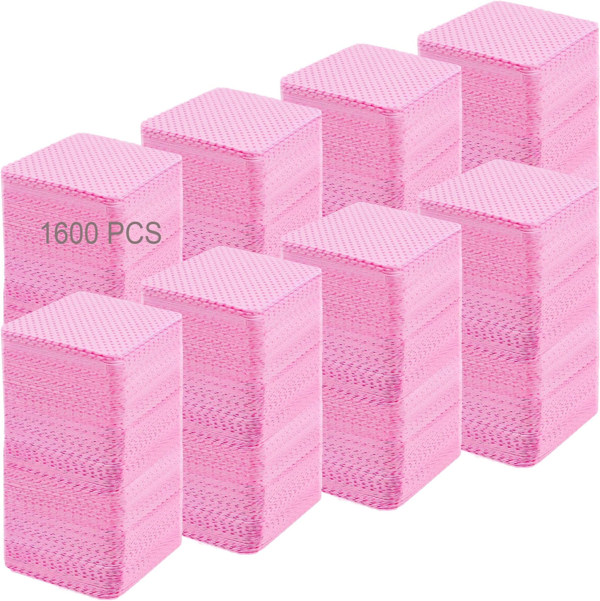 1600PCS Lint Free Nail Wipes LintFree Wipes,Pink Eyelash
