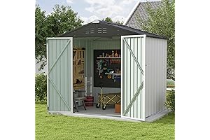 Patiowell Outdoor White Storage Shed 8x6 FT