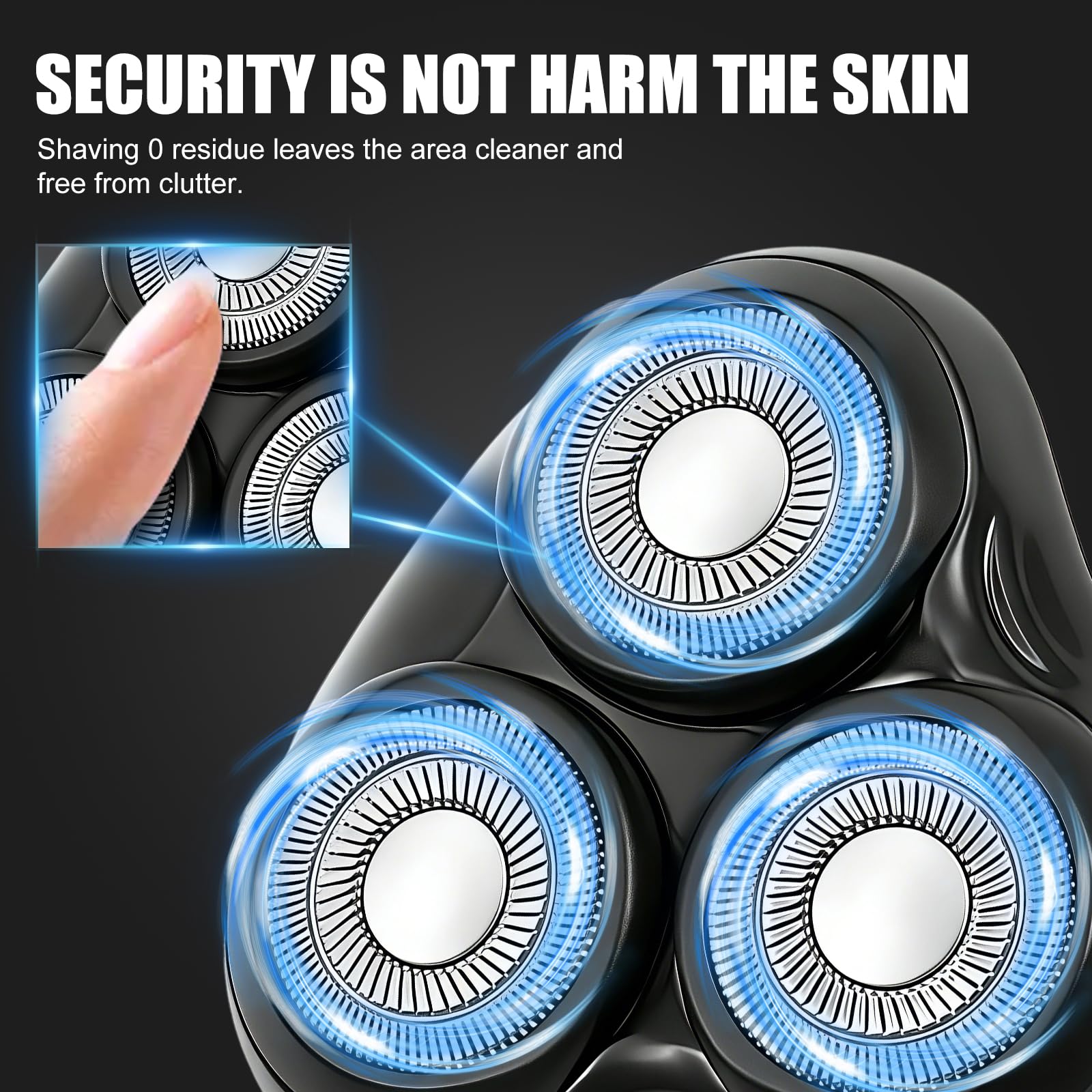 2-Pack Black Rotary Replacement Shaver Heads Compatible with Remington