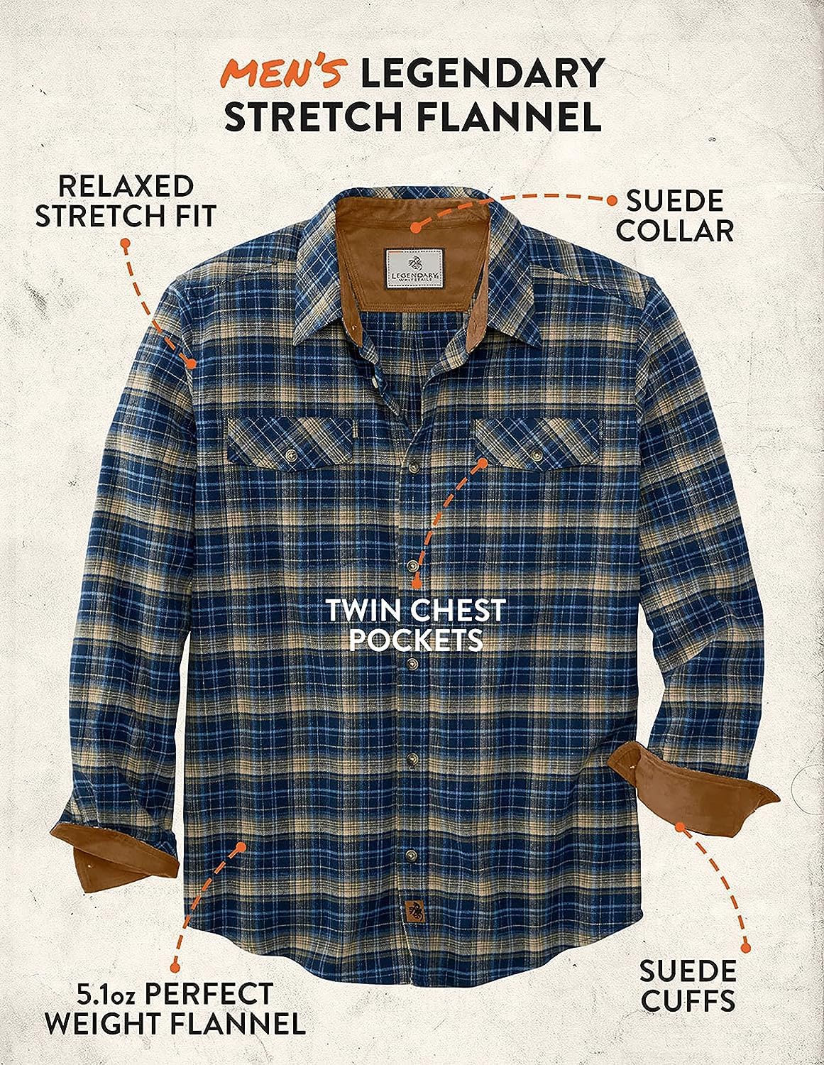 Legendary Whitetails mens Long Sleeve Button Down Relaxed Fit Flannel Shirt - Image 4