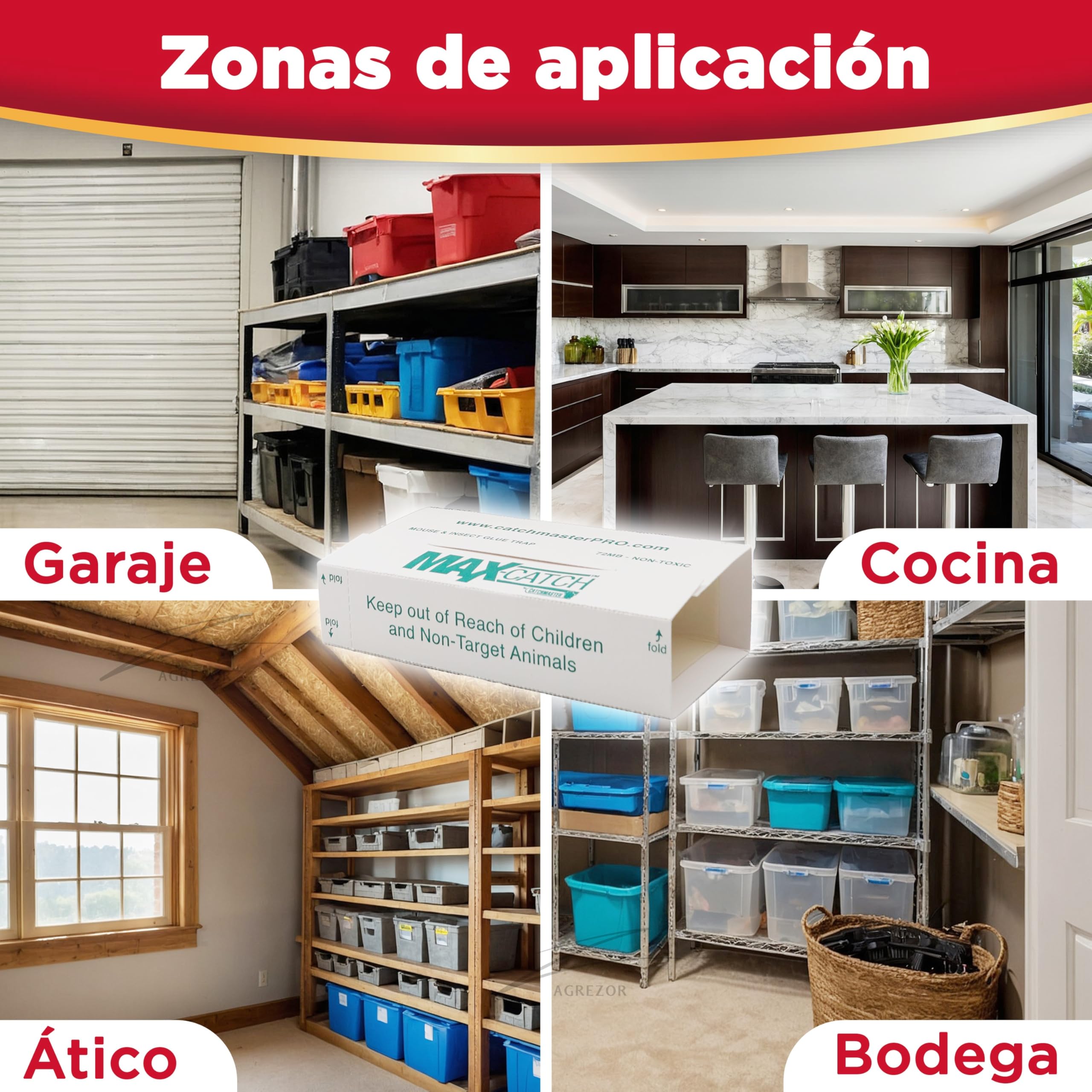 Catchmaster 72MAX 9X Trampas para Ratones Adhesiva | Sin Veneno | Trampas efectivas para Ratones Pegamento | Fácil de Usar | Atrapa para Uso en Interiores
