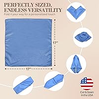 Vista 245 de Ultimate Textile -1 docena - Reversible Shantung Satin - Majestic - Servilletas de tela Majestic de 17 x 17 pulgadas color azul pizarra