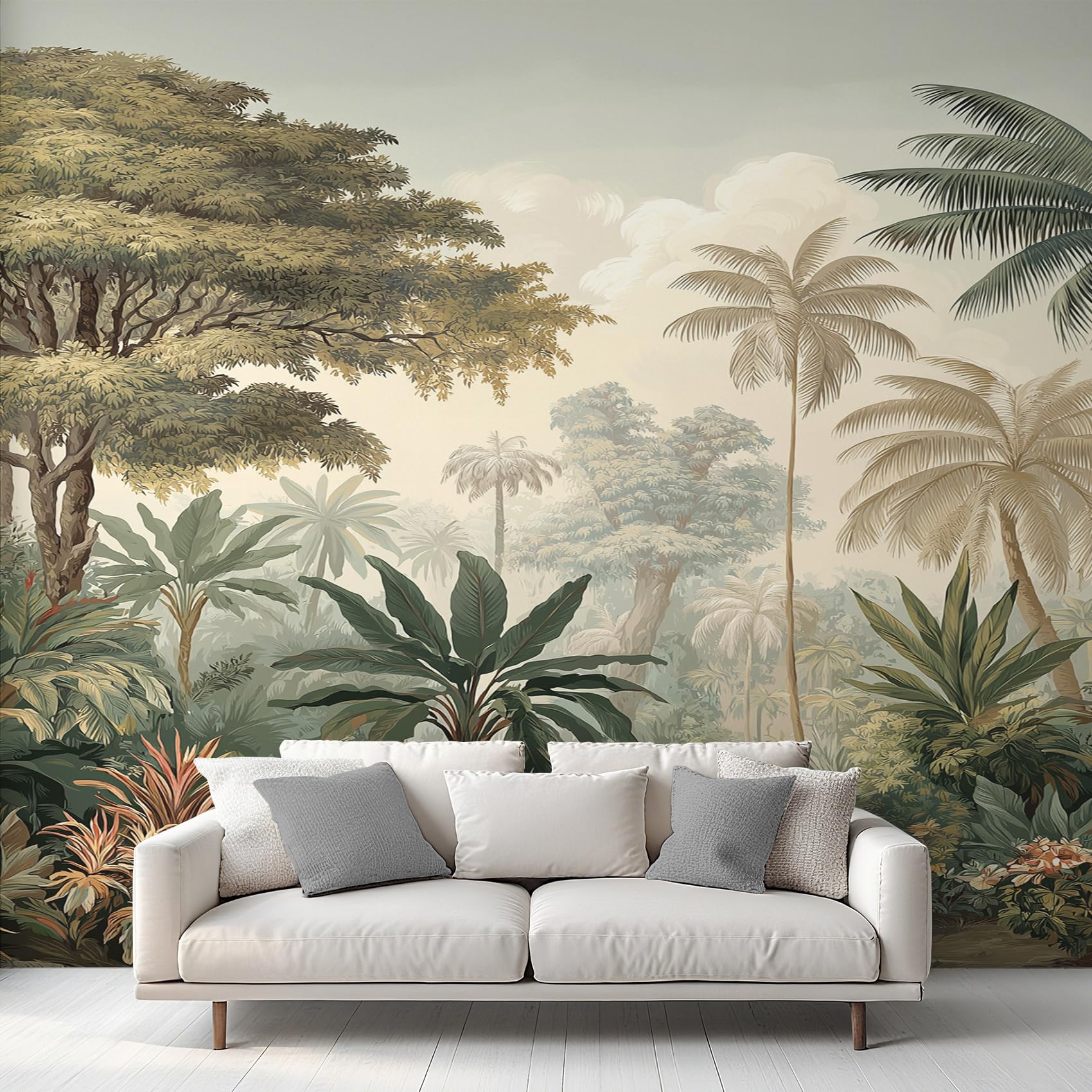 Genérico Papel Pintado Selva Tropical, Papel Pintado Pared Bosque Plantas de Decorativos del Hogar, para Salon Dormitorio Decoracion Pared, 352x250cm D&O98