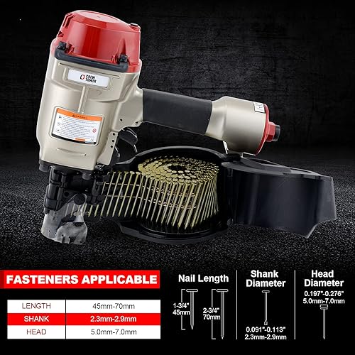 Clavadora de revestimiento de bobinaencuadre CN70, pistola de clavos de revestimiento neumática de 1-34 pulgadas a 2-34 pulgadas, clavadora de